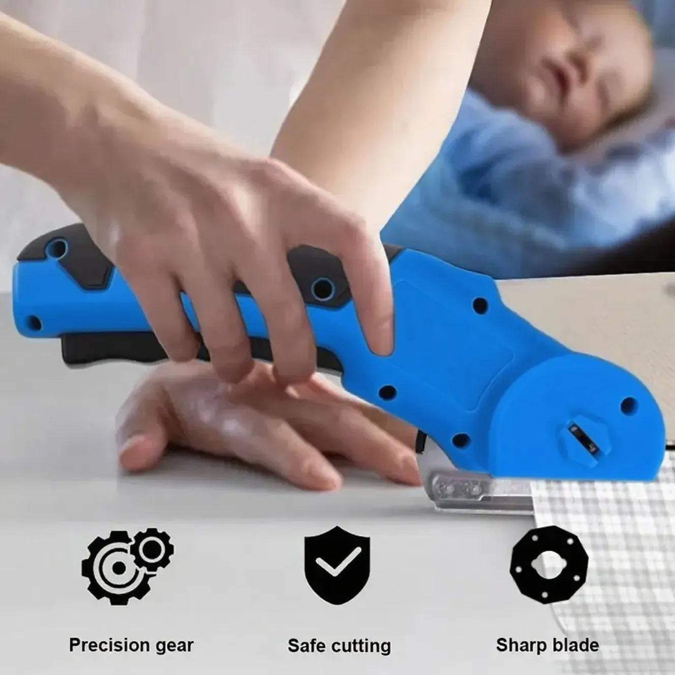 USB Rechargeable Electric Scissors with Safety Lock