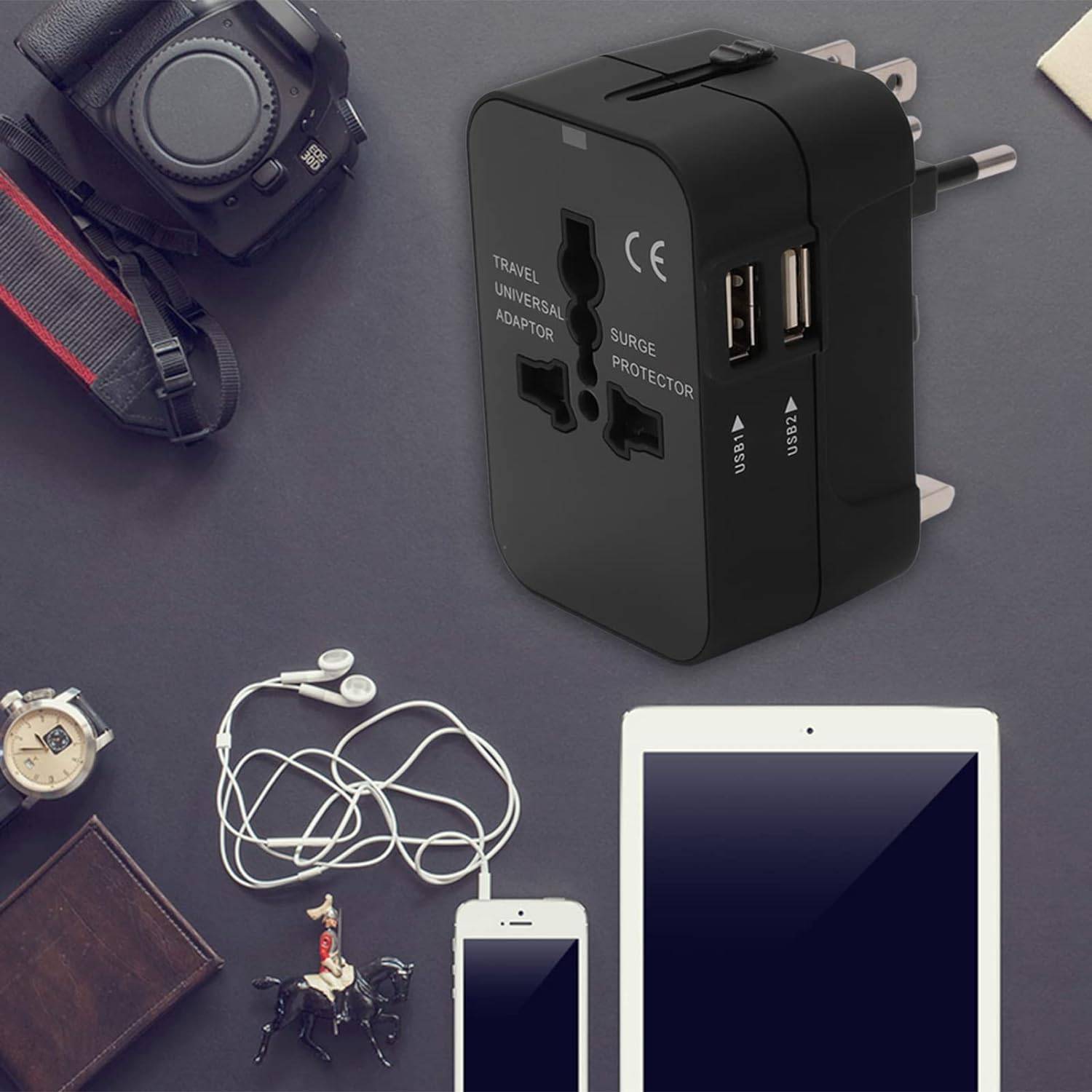 All in One Universal Travel Adapter for Worldwide Use