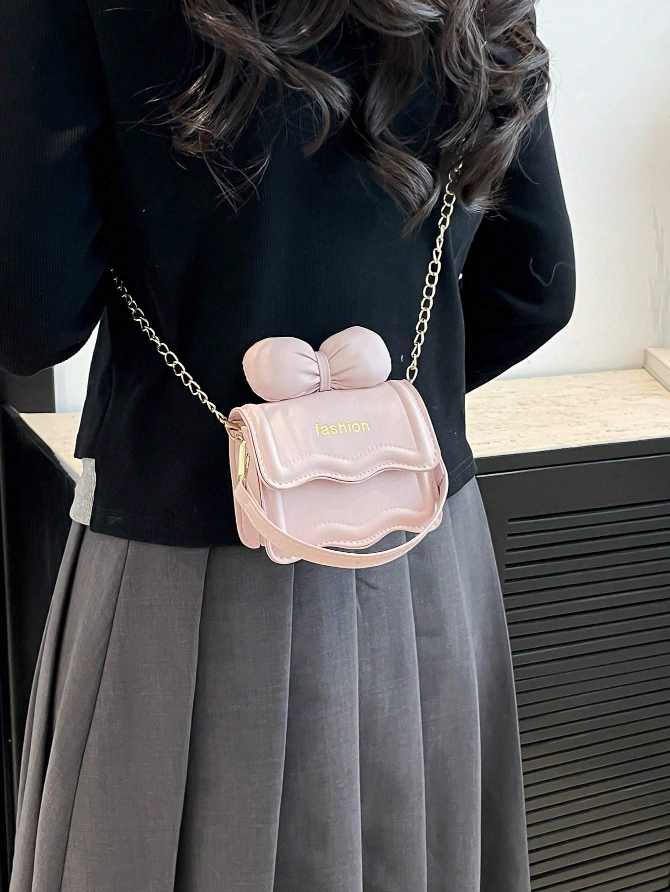 Mini Bag for Girls Bow Chain Crossbody Shoulder Purse