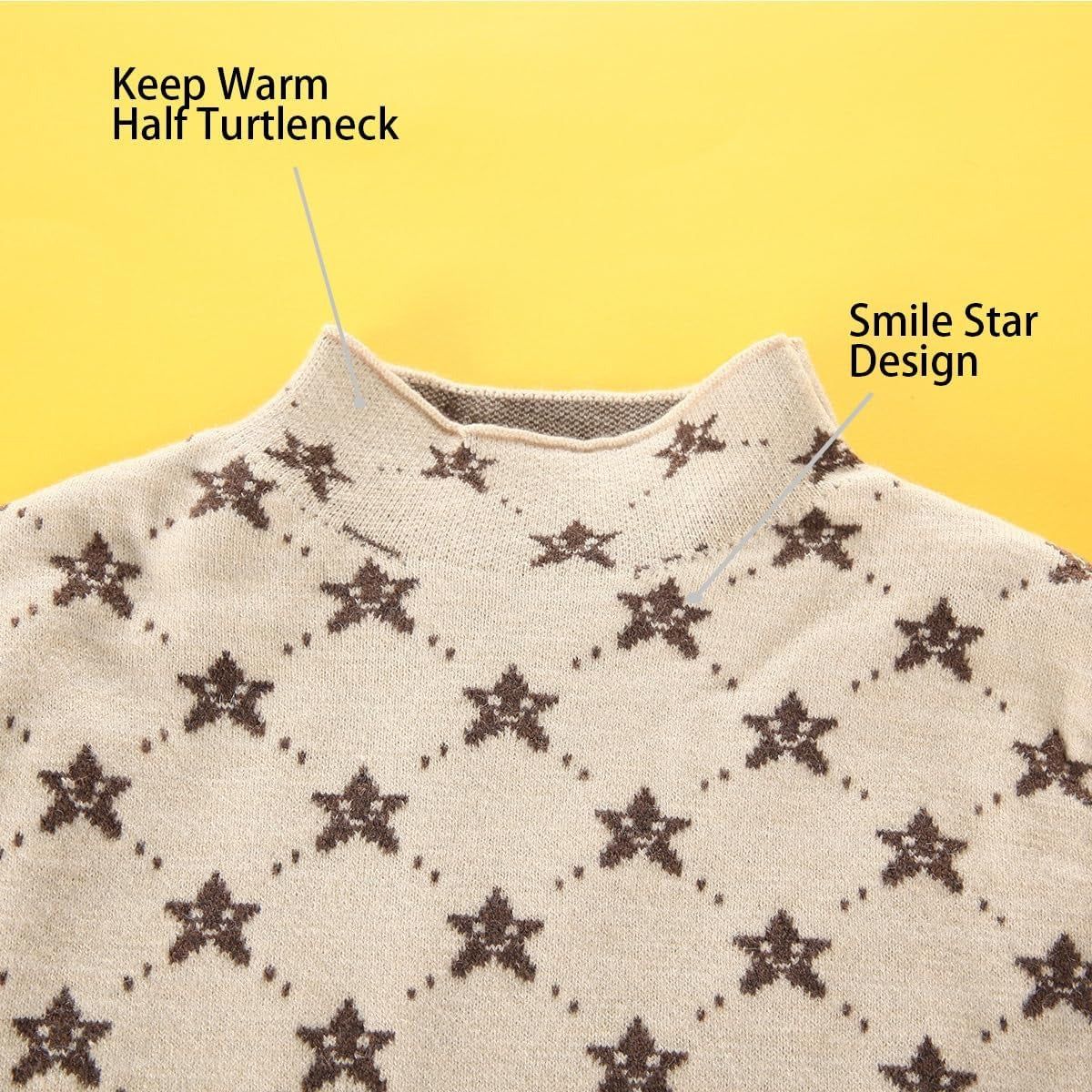 Kids Knit Turtleneck Sweater Soft Warm Unisex Pullover