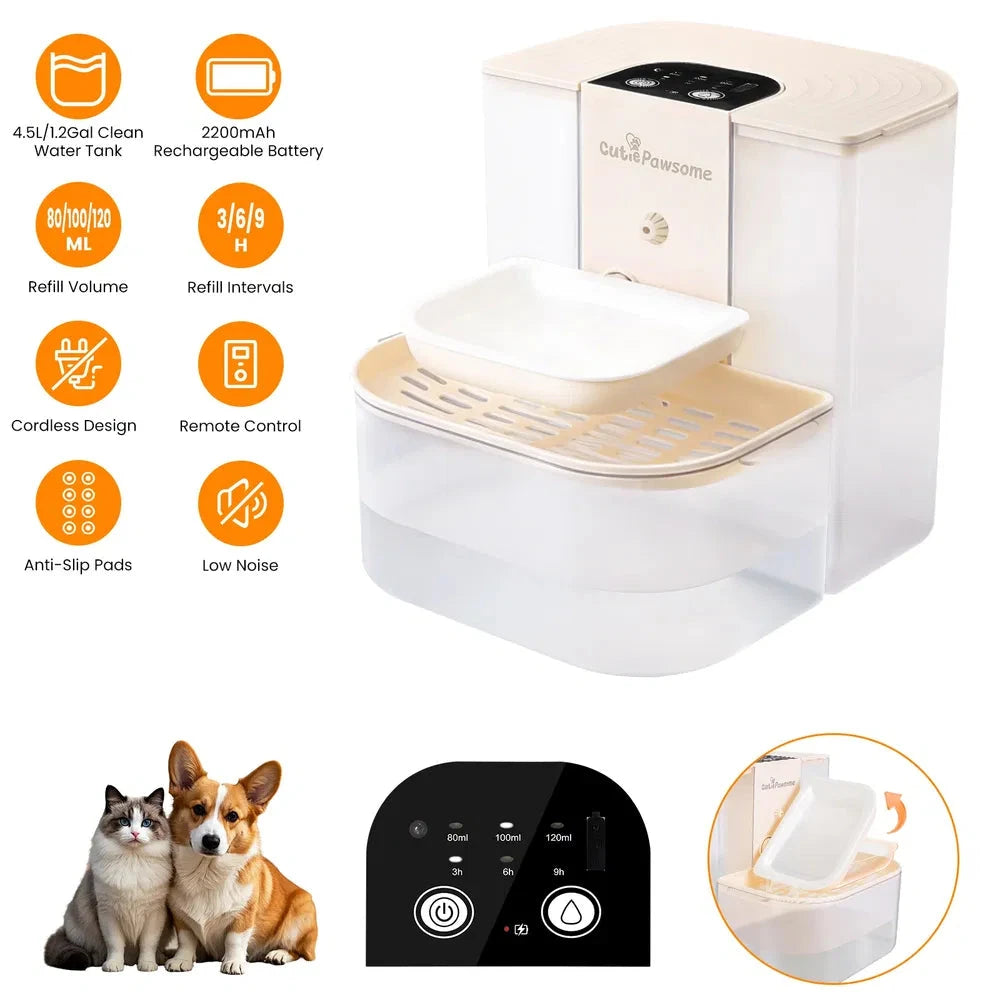 4.5L Cordless Rechargeable Cat Water Fountain