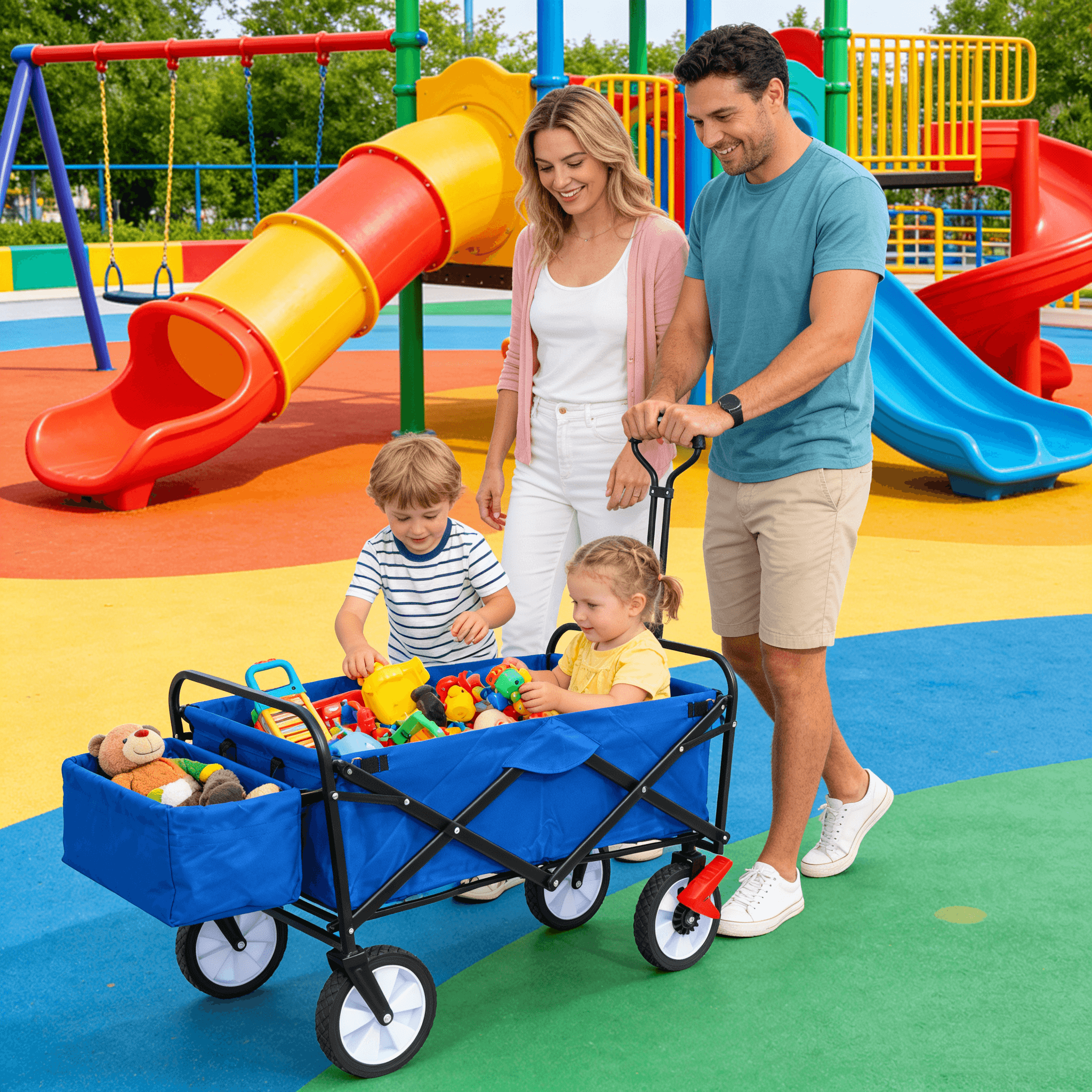 Foldable Garden Beach Folding Utility Cart Wagon