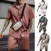 Men’s Cotton Two Piece Set Polo Shirt And Shorts