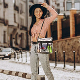 Clear PVC Tote Bag with Crossbody Strap and 4 Pockets