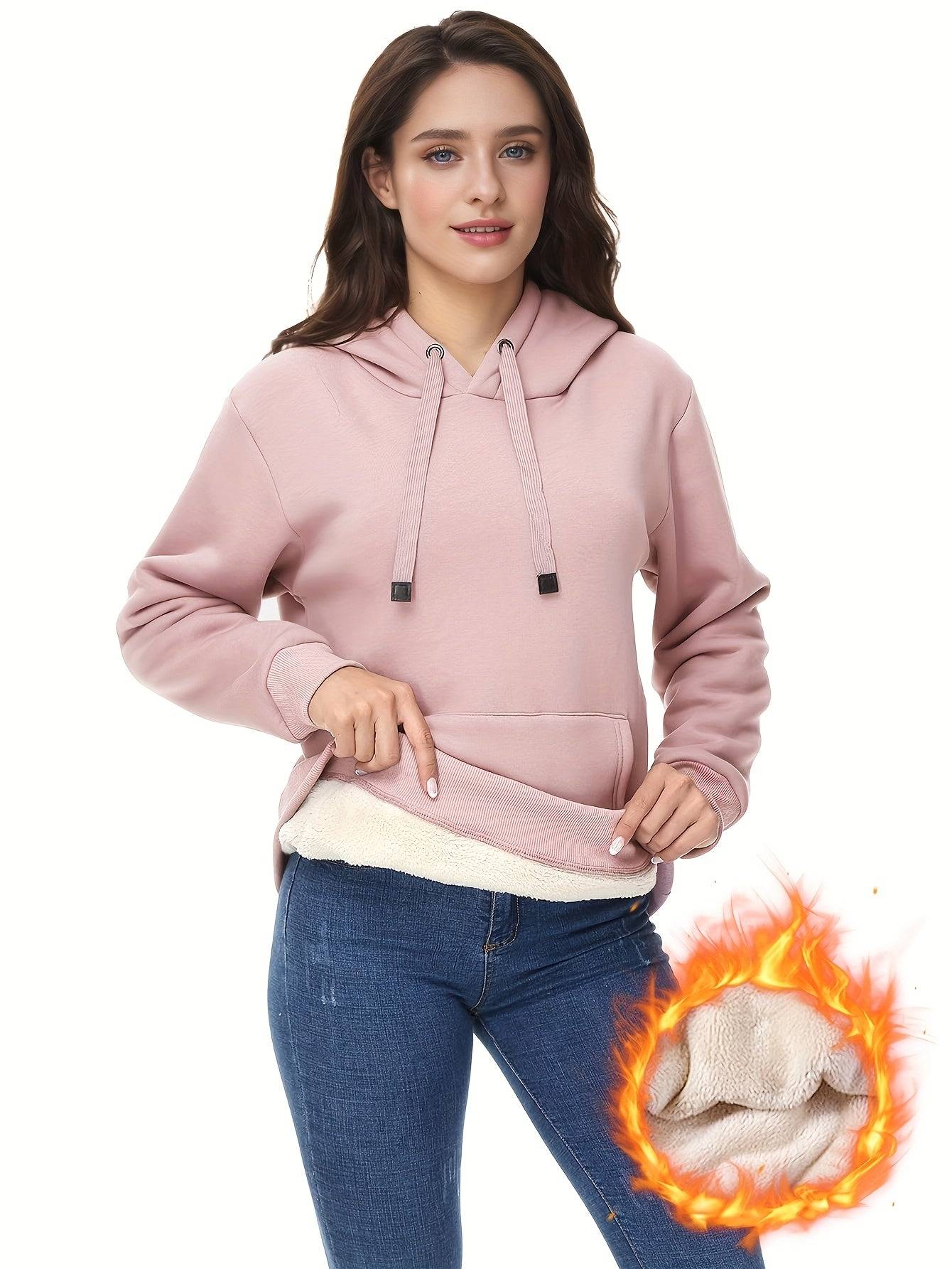 Womens Velvet Hoodie Pullover With Drawstring