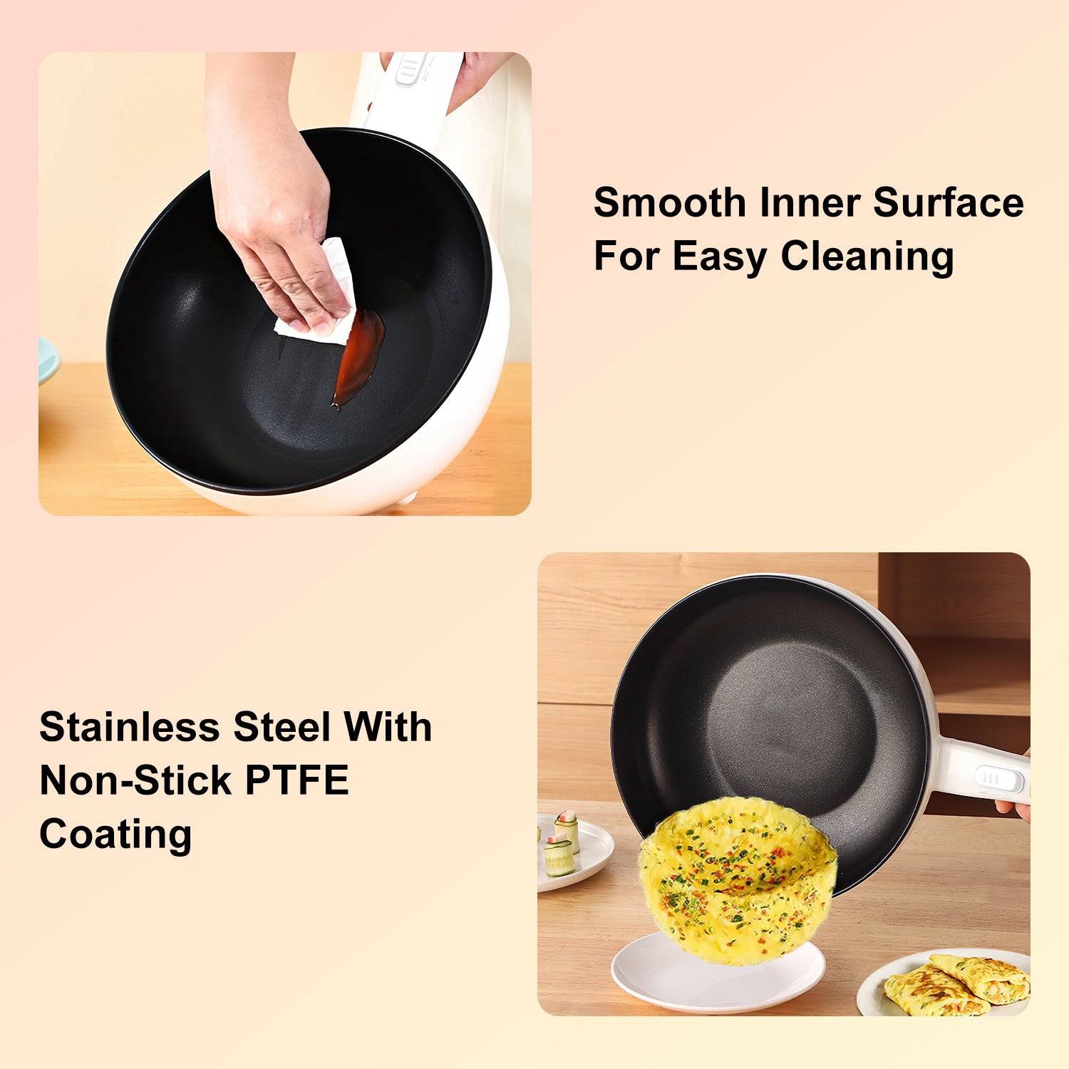 Portable Electric Hot Pot 3L Non Stick Cooker