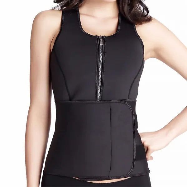 Adjustable Waist Trainer Vest with Zipper and Velcro