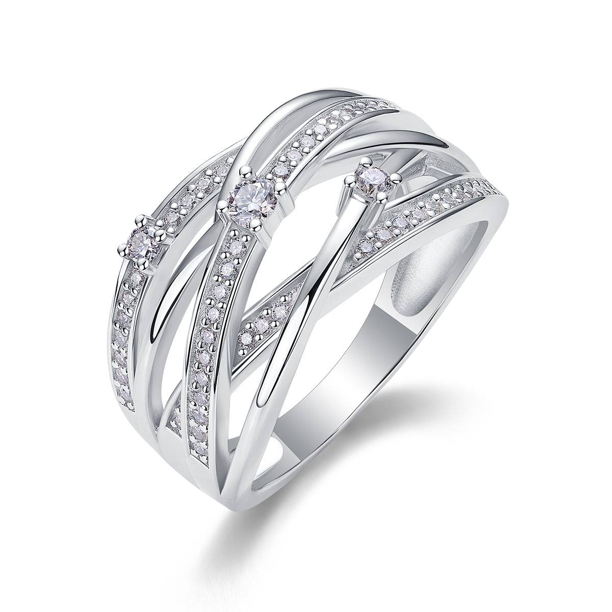 S925 Silver Moissanite Ring Elegant Classic Design