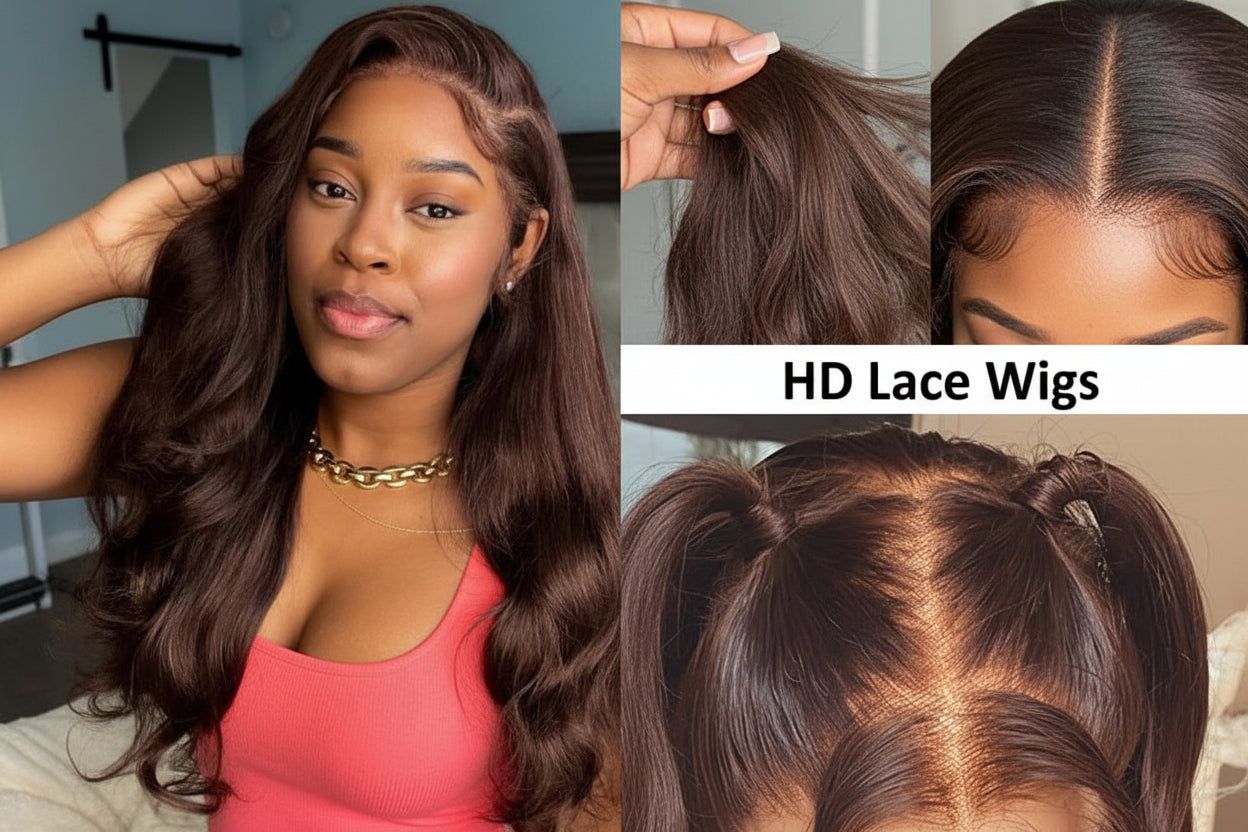 Chocolate Brown Lace Closure Wig with Natural Body Wave
