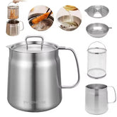 Stainless Steel Oil Filter Container For Frying And Storage