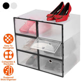 6Pcs Stackable Collapsible Shoe Storage Boxes