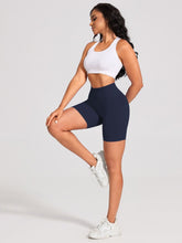 Women Gym Shorts High Waist Seamless Yoga Pants Blue