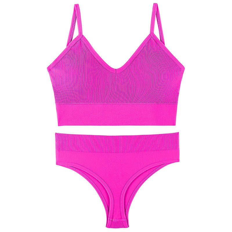 Underwear Set Wireless Push Up Triangle Cup Bra Vest