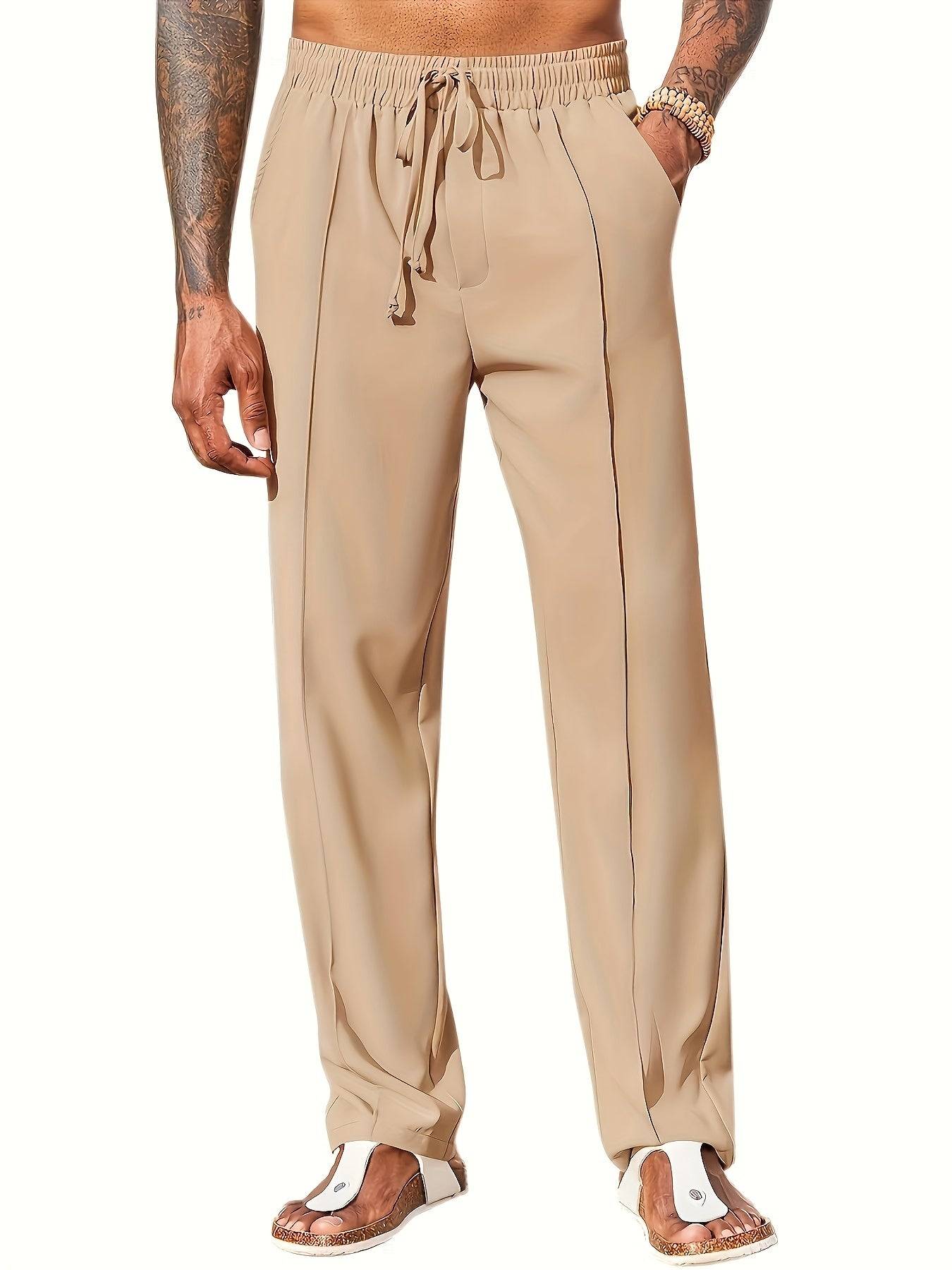 Men Corduroy Pants Straight Fit Casual Long Wear