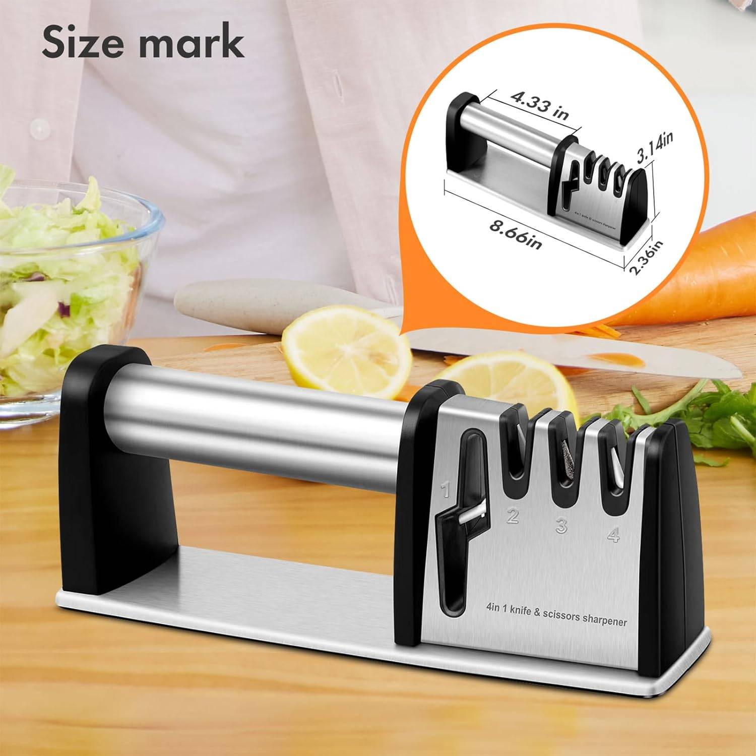 4 in 1 Manual Knife Sharpener for Knives