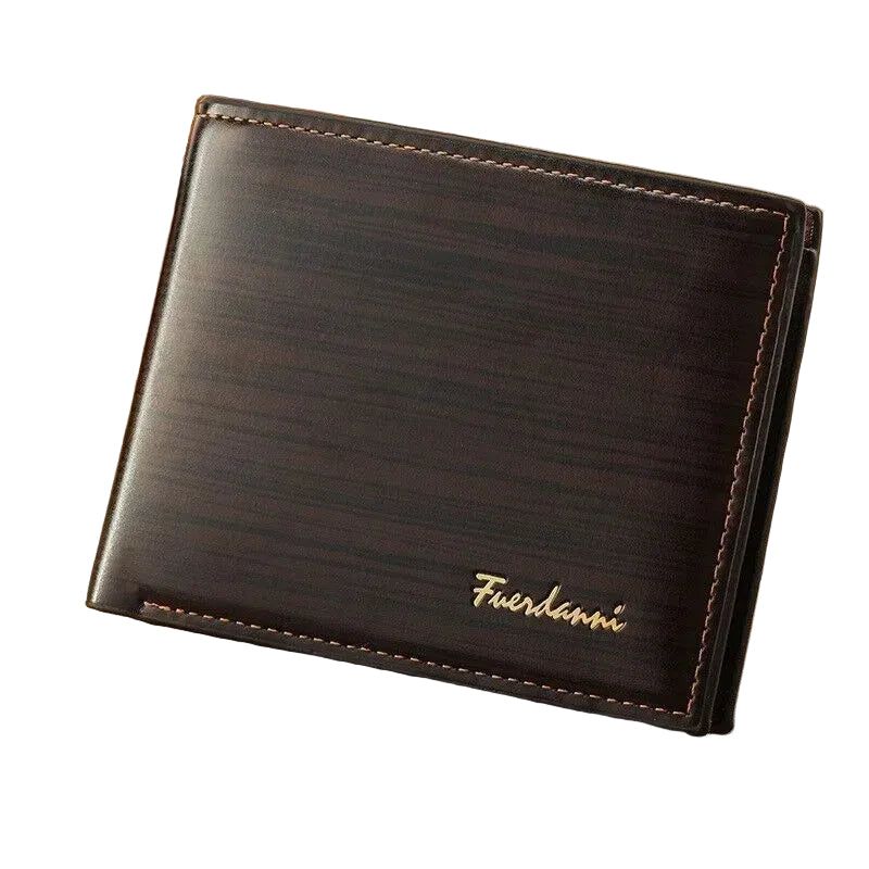 Mens Slim Leather Wallet with ID Window and Billfold