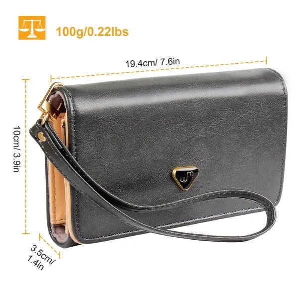 Wallet Women PU Leather Wristlet with Zipper Coin Pocket