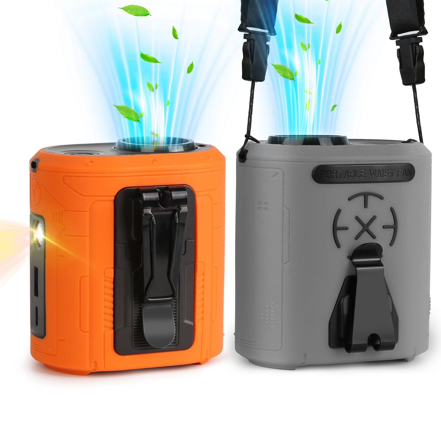Portable Waist Clip Fan With LED Light And Power Bank