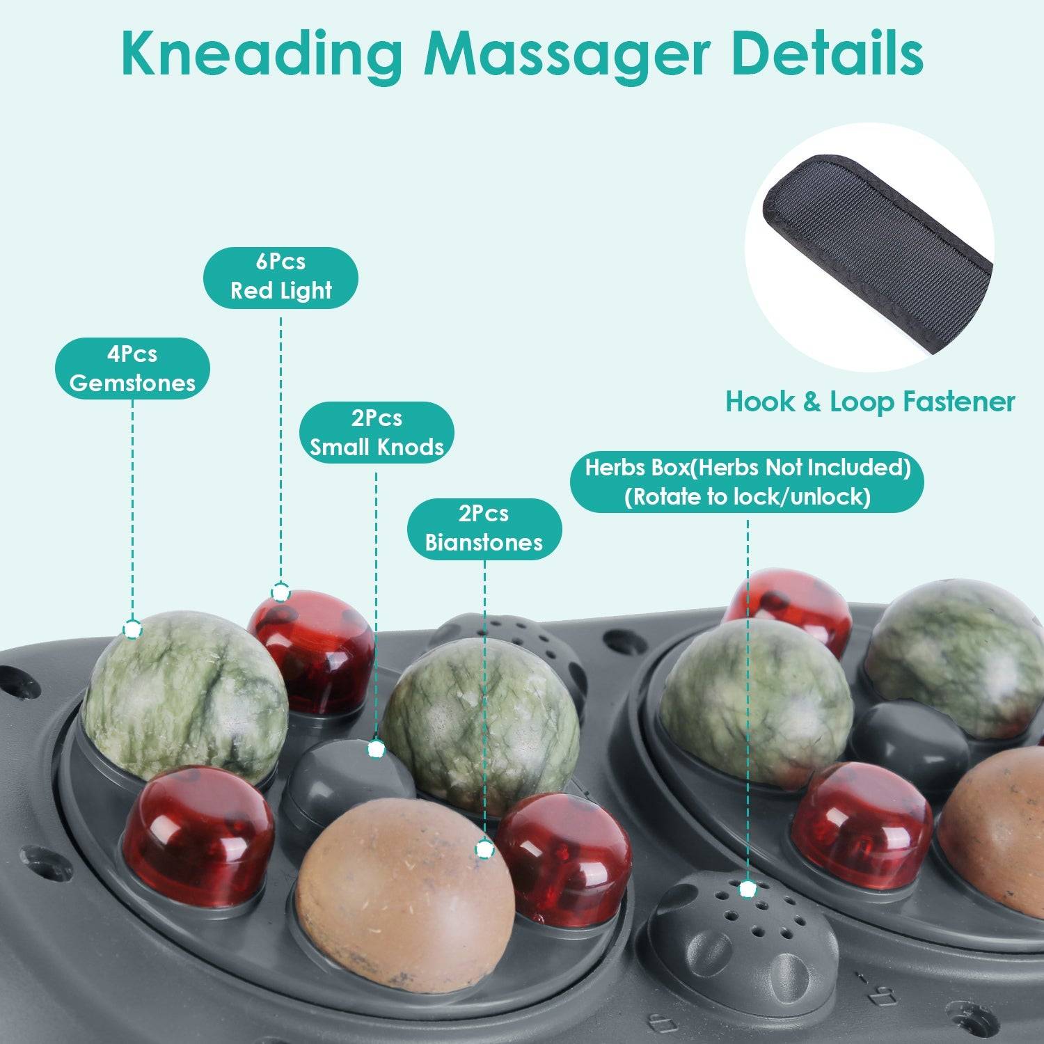 Rechargeable Abdominal Massager with Bian Stone and Heat