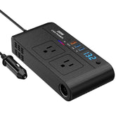 200W Car Inverter with AC Outlets and Fast Charging Ports