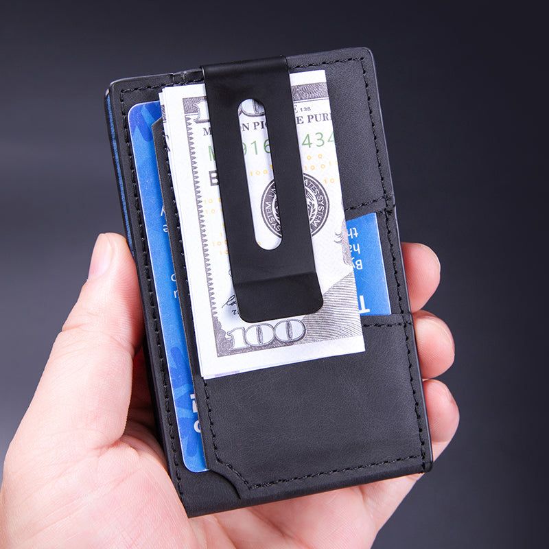 Wallet Slim RFID Blocking Card Holder with Money Clip