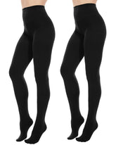 2 Pack Women’s 80D Opaque Black Tights Microfiber Stretch
