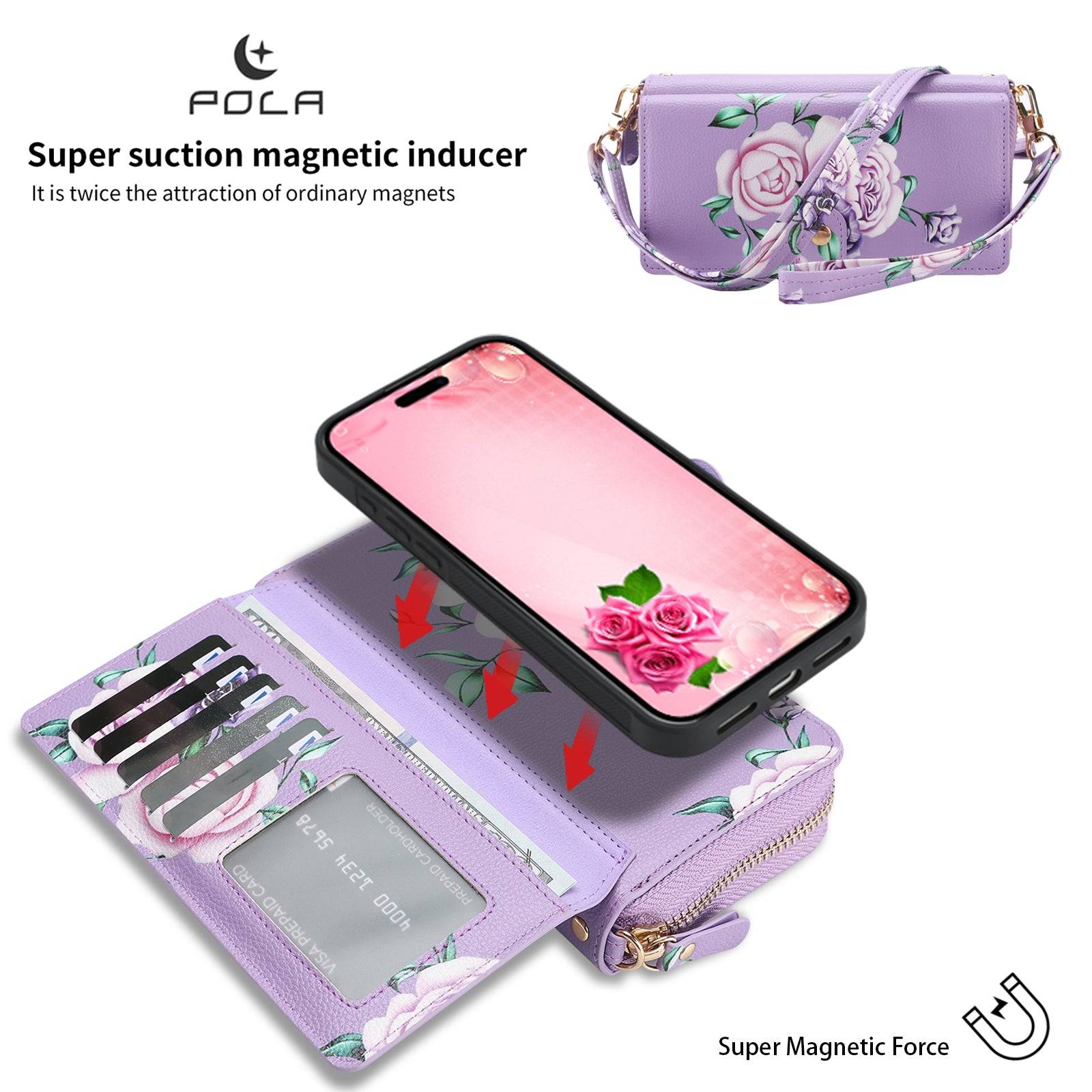 Crossbody Wallet Phone Case for iPhone 17 Pro Max