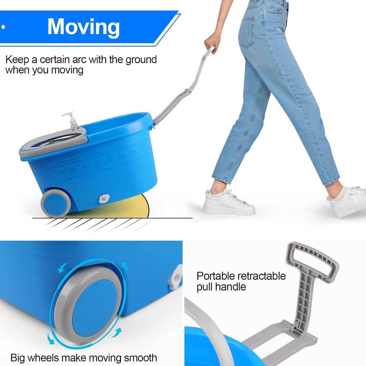 360 Spin Mop with Adjustable Handle and Bucket