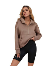 Half Zip Hoodie with Thumbholes