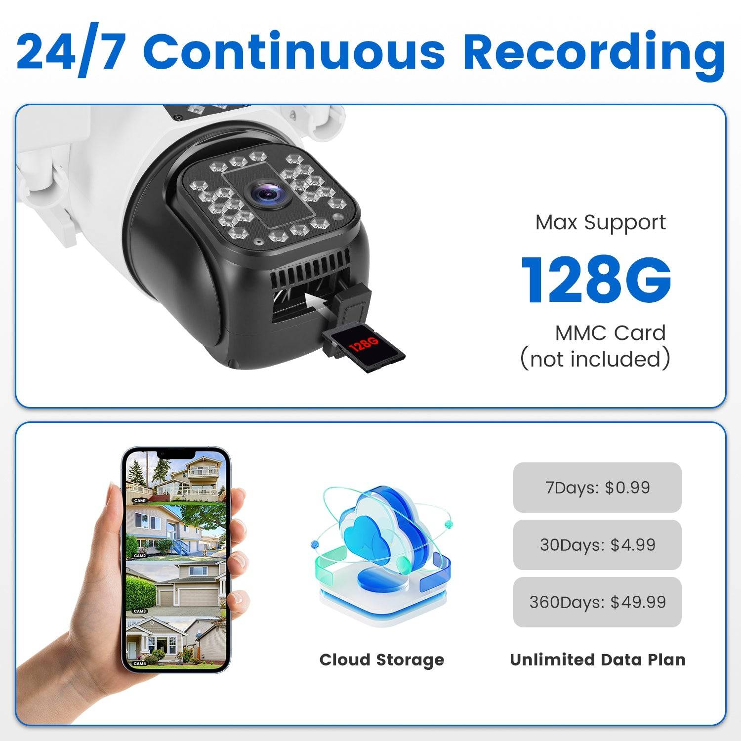 1080P Security Camera with Auto Tracking 360 View