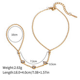 Womens Hand Chain Bracelet with Ring Boho Style