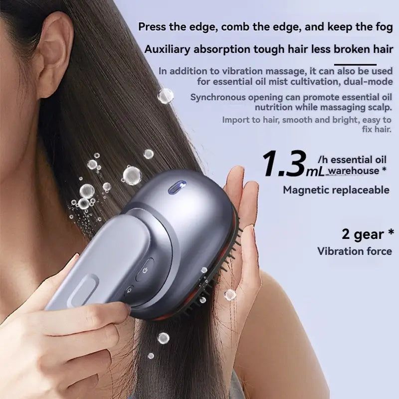 Electric Scalp Massager Comb with Essential Oil Mist