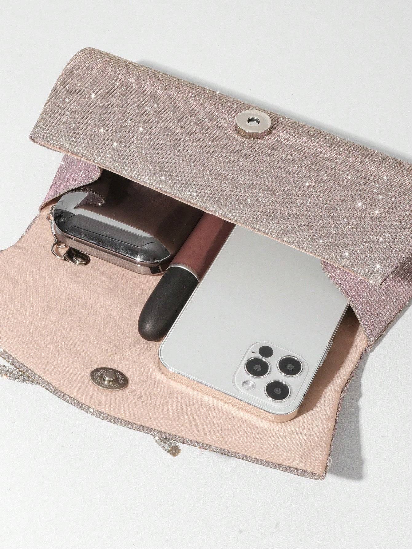 Rhinestone Bow Evening Clutch Bag