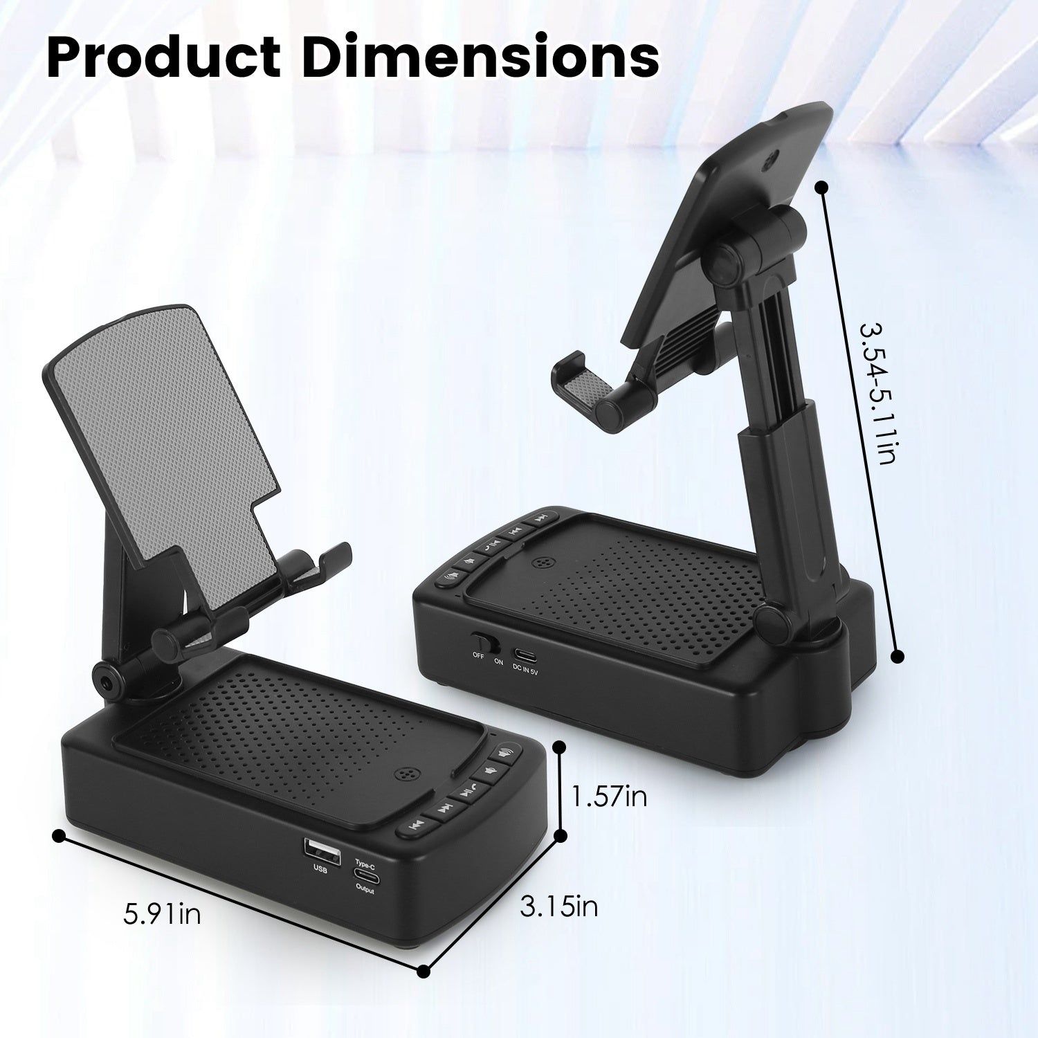 3 in 1 Foldable Phone Stand with Speaker and Power Bank