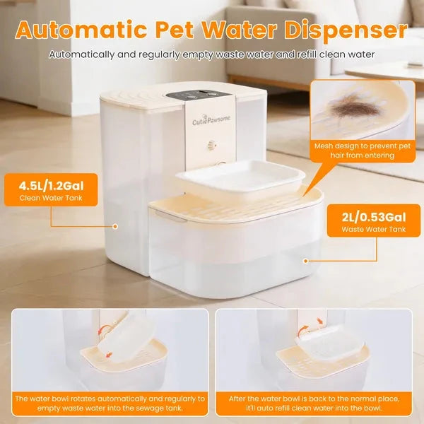 4.5L Cordless Rechargeable Cat Water Fountain