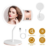 Lighted Vanity Mirror with 5X Magnification