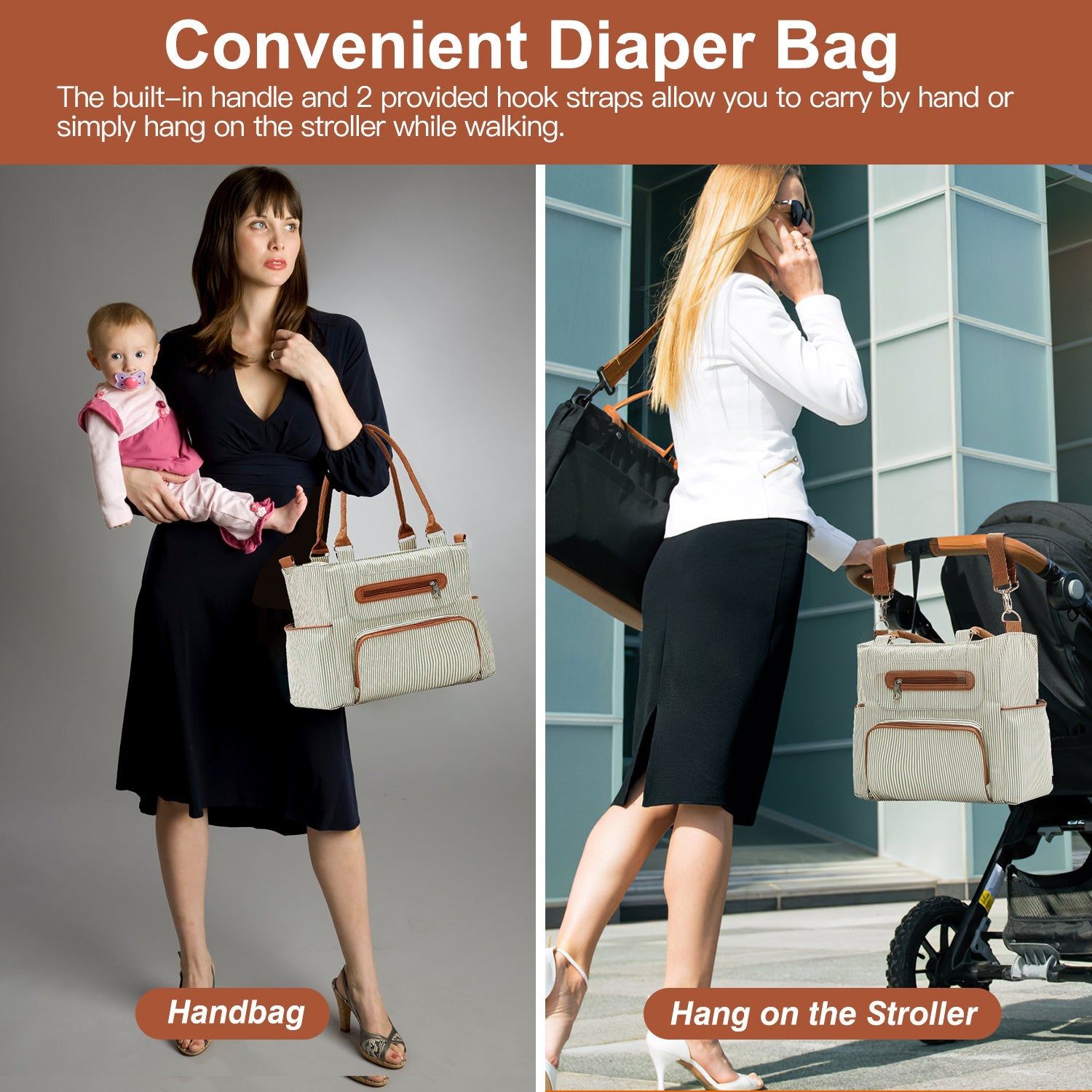 8Pcs Diaper Bags Set Multifunctional Baby Changing Kit