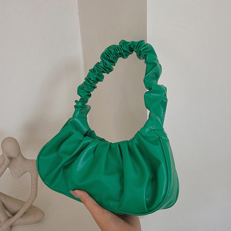 Women Cloud Pleated Shoulder Bag in Pure Color