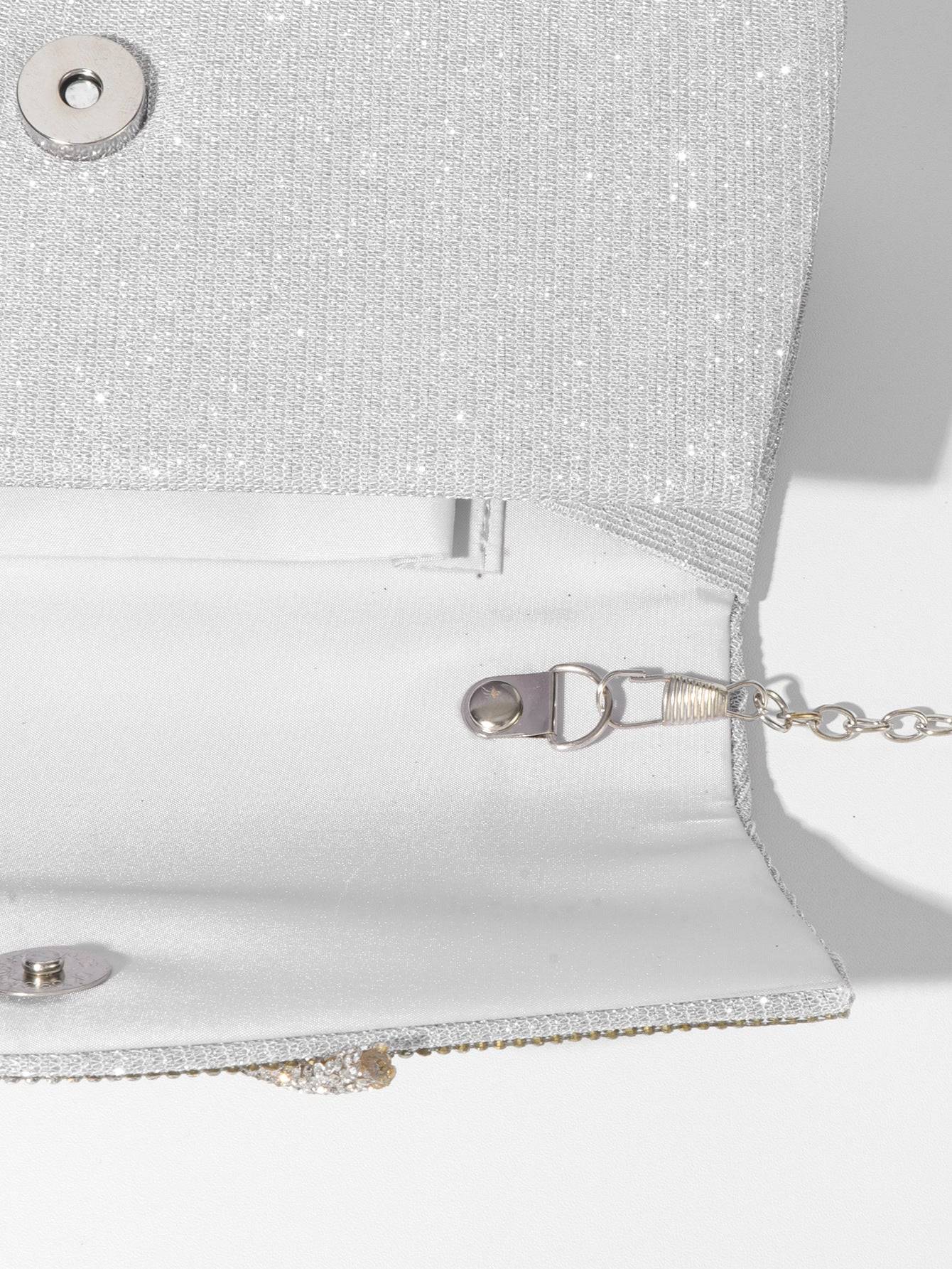 Rhinestone Evening Clutch Bag with Bow