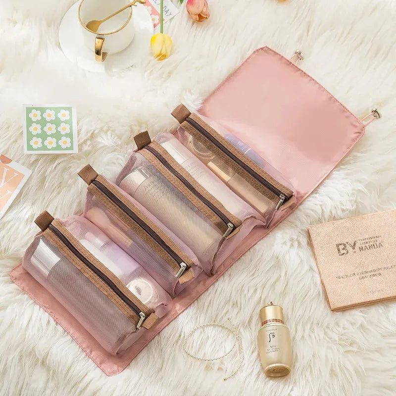 Foldable Cosmetic Bags for Travel 4 in 1 Organizer