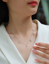 Moissanite Cross Pendant Necklace S925 Silver
