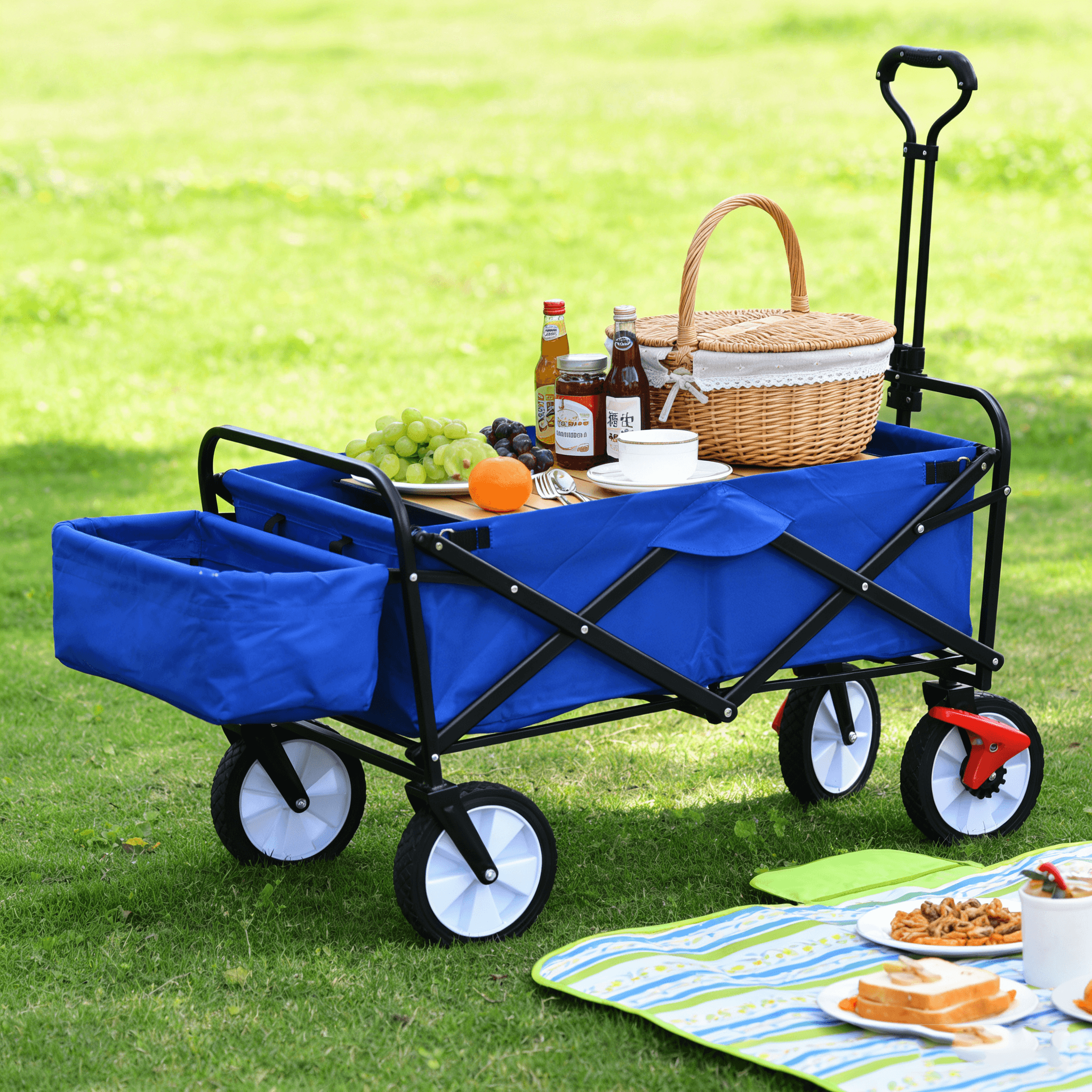 Foldable Garden Beach Folding Utility Cart Wagon