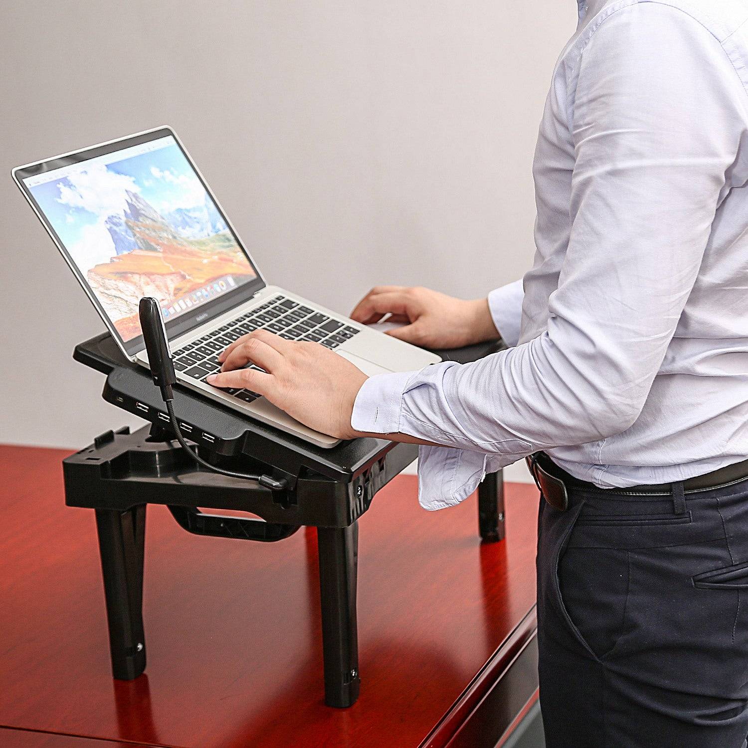 Foldable Laptop Desk with Cooling Fan and USB Ports