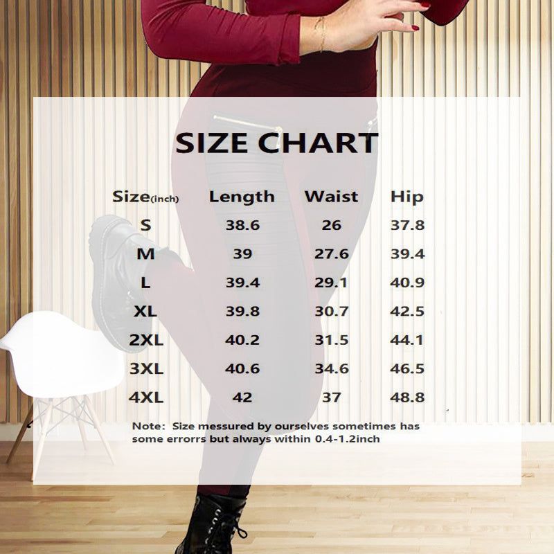 Plus Size High Waist Pants with Faux Leather Panels