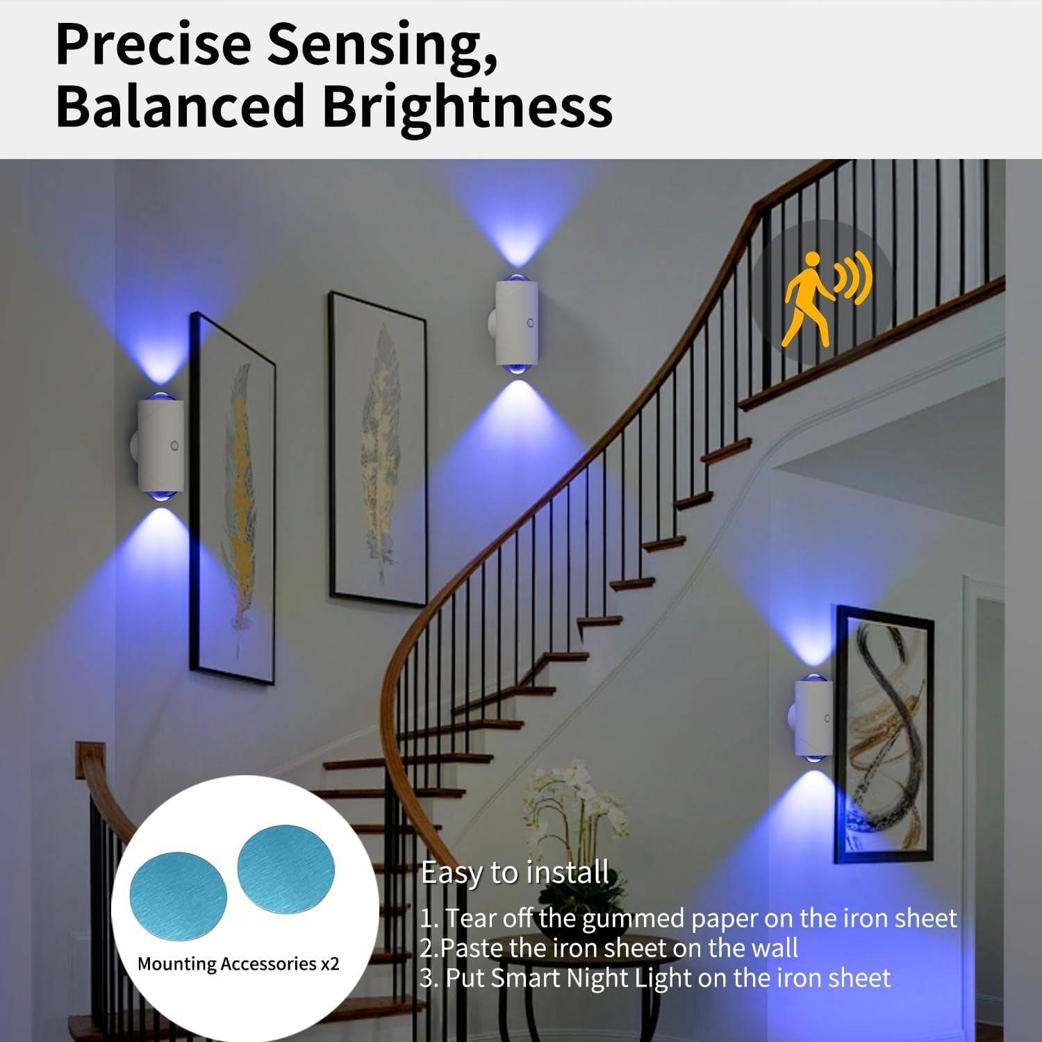 Rechargeable Motion Sensor Night Lights with Magnetic Mount