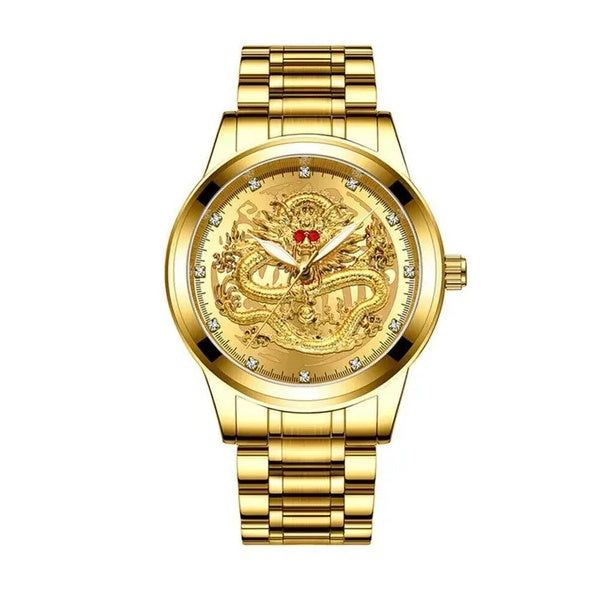 Gold Quartz Watch For Men Luxury