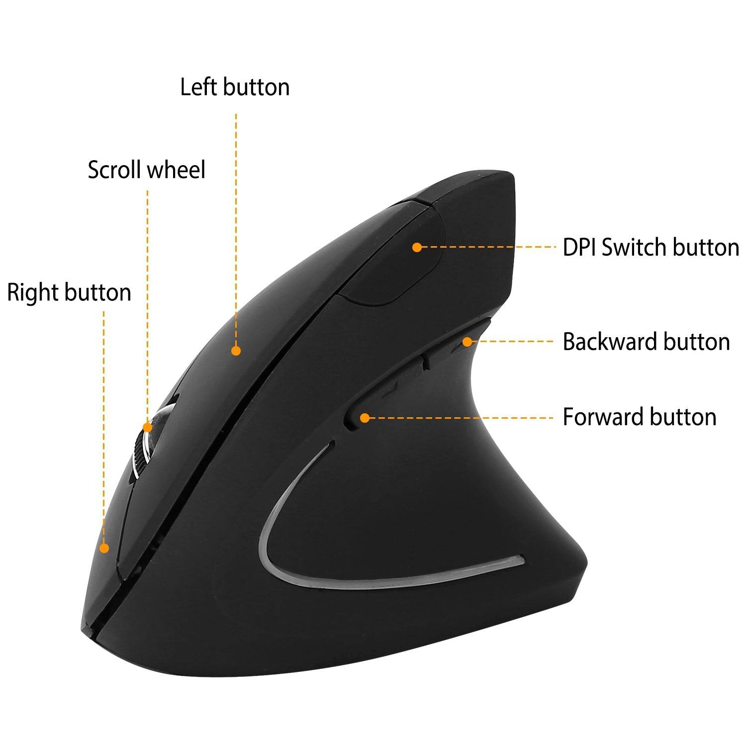 Ergonomic Wireless Vertical Mouse Black