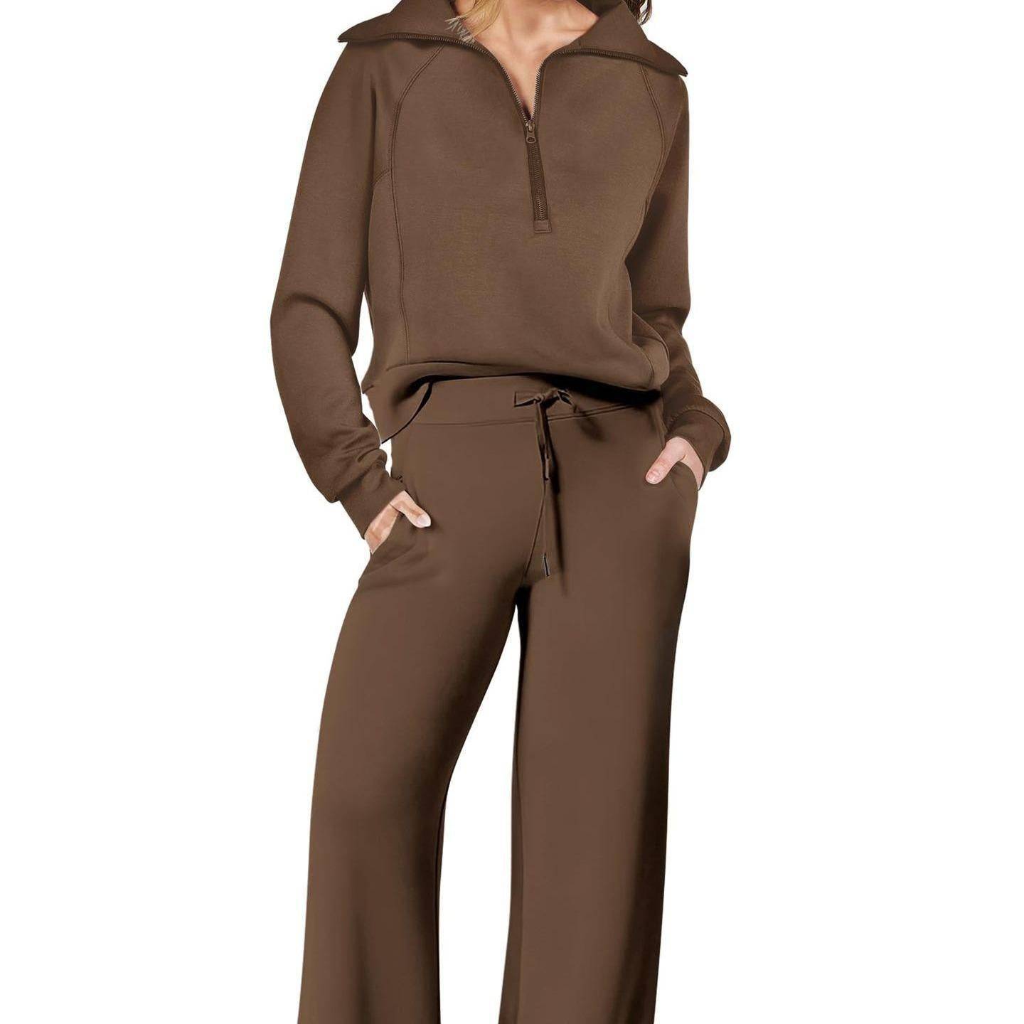 Sweat Suits Women Zip Up Hoodie Set Fall Casual Wear