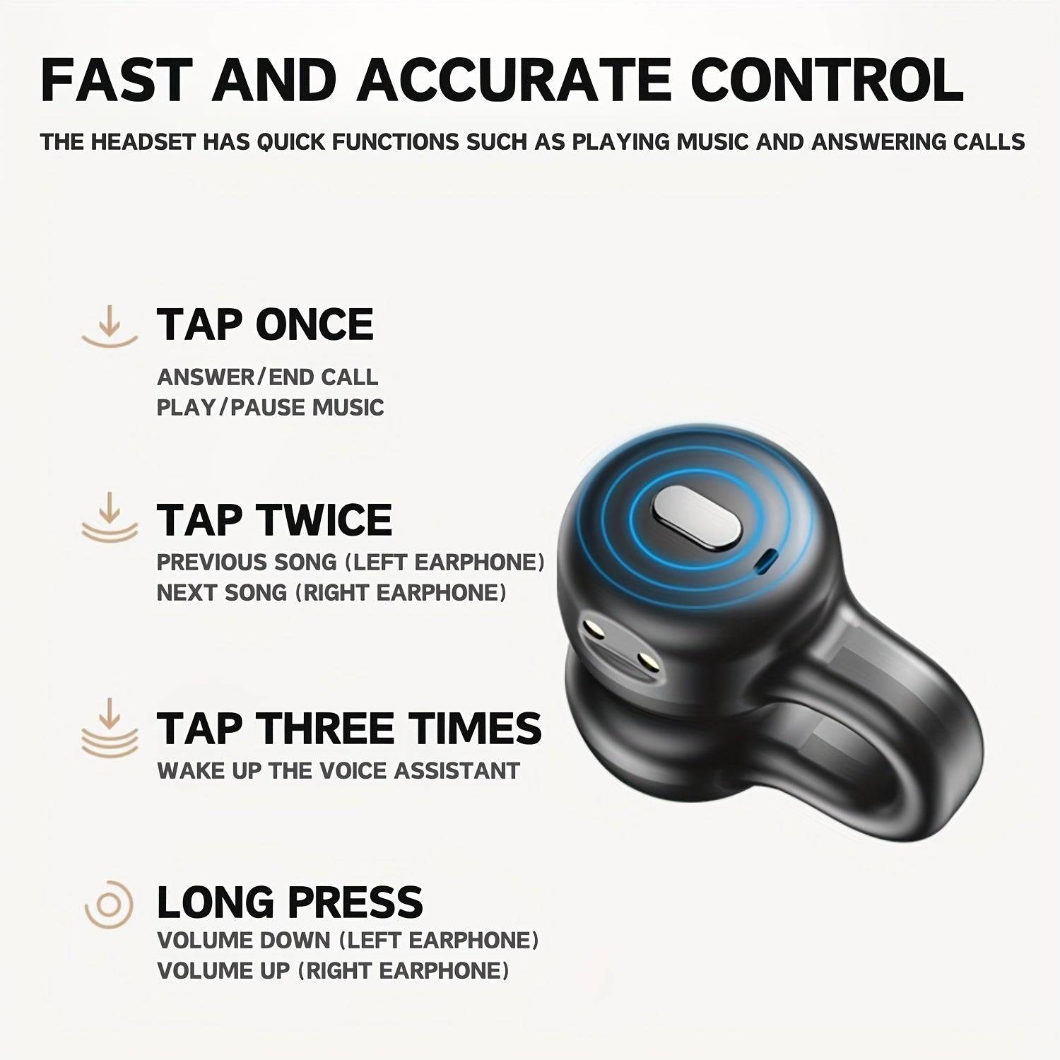 Bluetooth Clip On Earbuds Wireless Sports Headphones