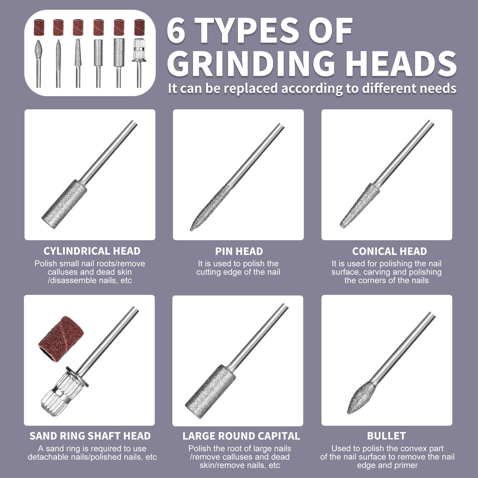 Cordless Nail Drill with LED Display and 3 Speed Control